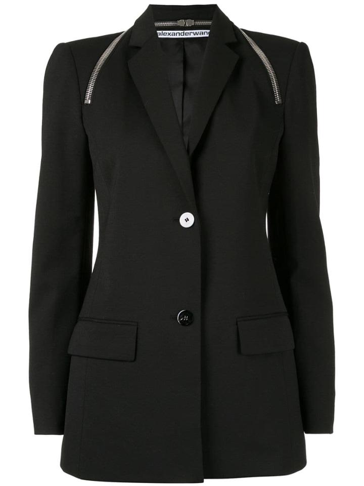 Alexander Wang Tailored Zipper Detail Blazer - Black