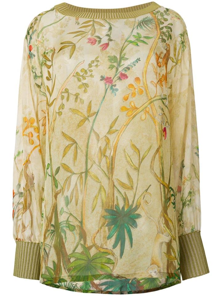 Alberta Ferretti Floral Print Blouse - Neutrals