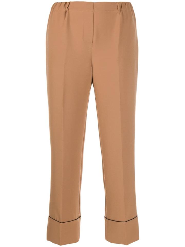 Blanca Cropped Straight-leg Trousers - Neutrals