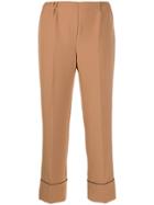 Blanca Cropped Straight-leg Trousers - Neutrals