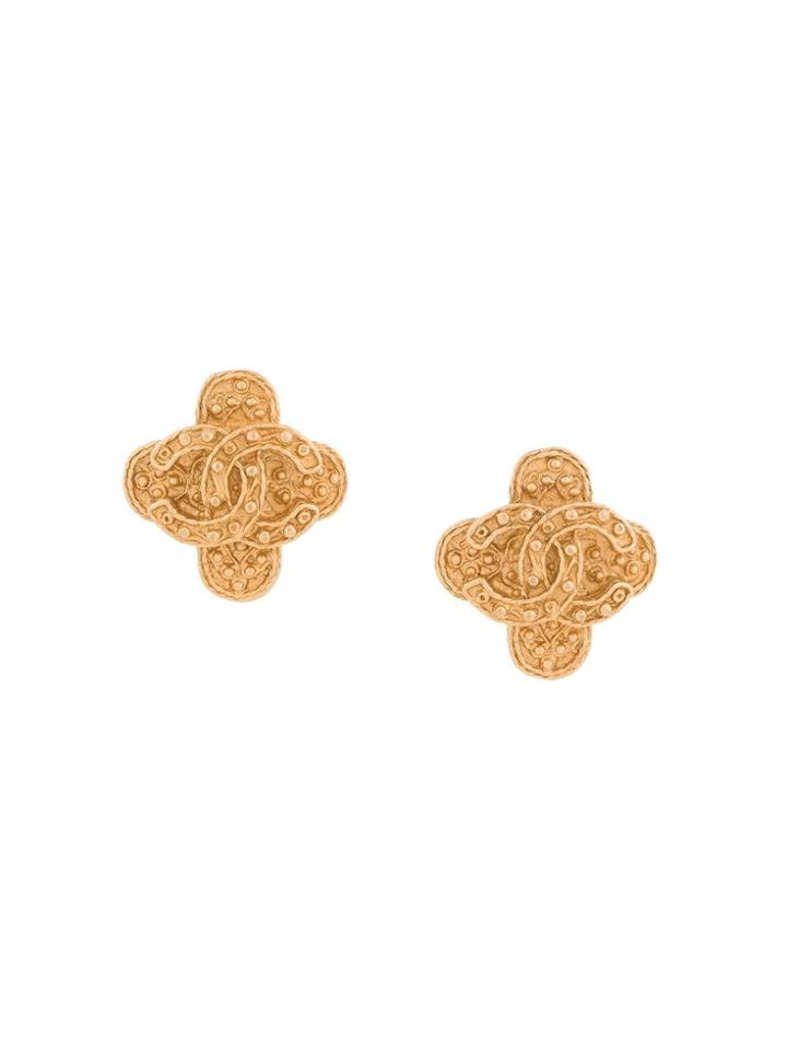 Chanel Pre-owned 1994 Cc Logos Earrings - Metallic