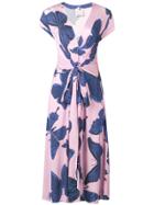 Ultràchic Butterfly Print Wrap Dress - Pink