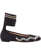 Fendi Embellished Ballerinas - Black