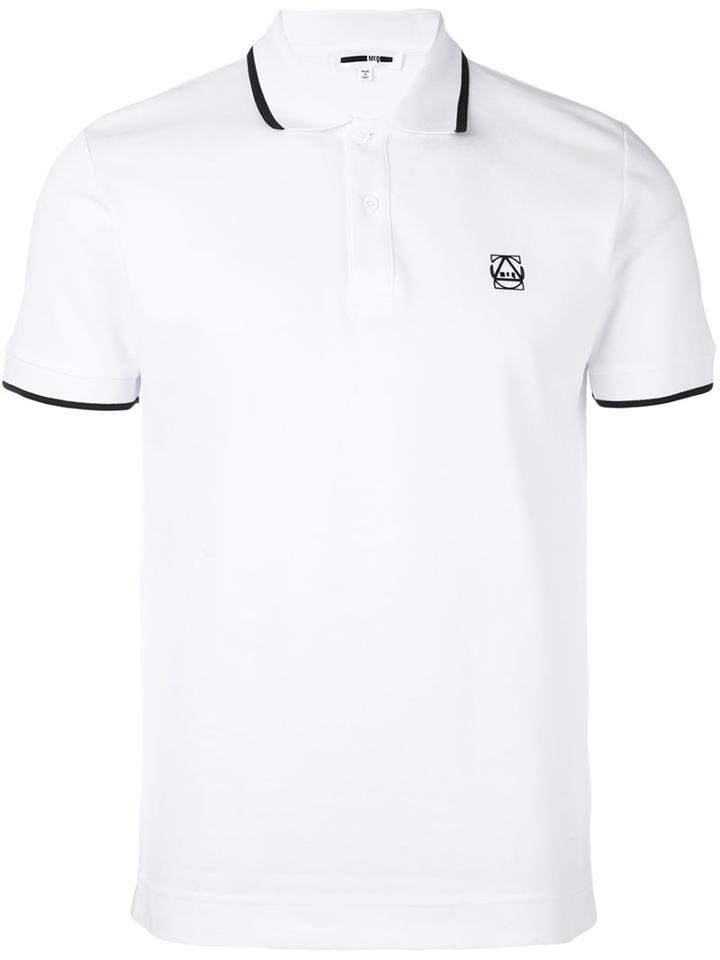 Mcq Alexander Mcqueen Multi Geo Patch Polo Shirt, Men's, Size: Small, White, Cotton