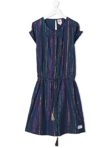 American Outfitters Kids Striped Lurex Dress - Blue