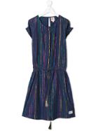 American Outfitters Kids Striped Lurex Dress - Blue