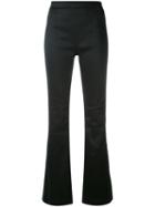 Pierre Balmain - Satin Slim Flared Trousers - Women - Polyester - 26, Black, Polyester