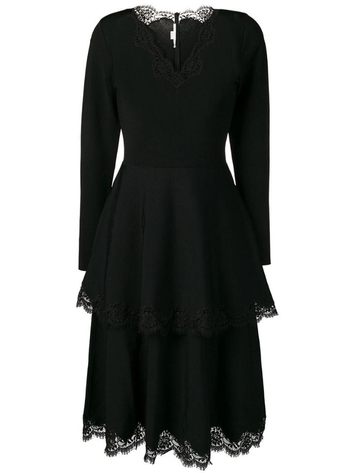 Stella Mccartney Tiered Lace Detail Dress - Black