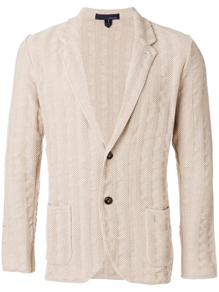 Lardini Knitted Blazer Jacket - Nude & Neutrals