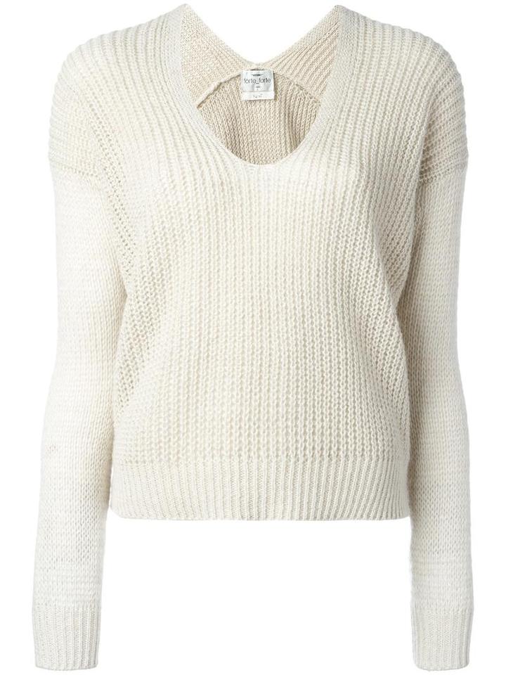 Forte Forte English Knit Jumper, Women's, Size: 0, Nude/neutrals, Linen/flax/alpaca/polyamide/wool