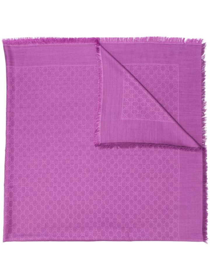 Gucci Gg Supreme Scarf - Purple