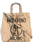 Moschino Question Mark Print Shoulder Bag, Women's, Nude/neutrals, Calf Leather/metal (other)