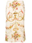 Christian Dior Pre-owned Floral Midi Skirt - Neutrals