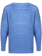 The Elder Statesman Handspun Knit Jumper - Blue
