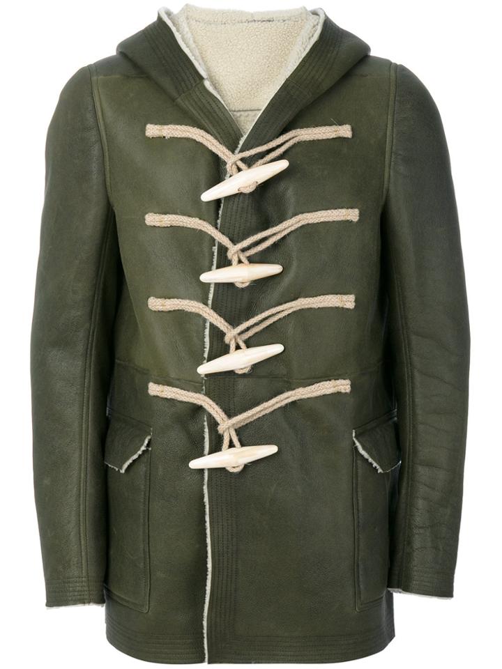Rick Owens Toggle Hooded Coat - Green