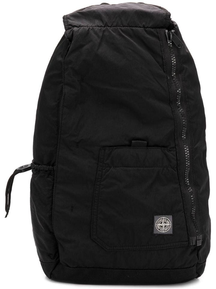 Stone Island Logo Patch Backpack - Black