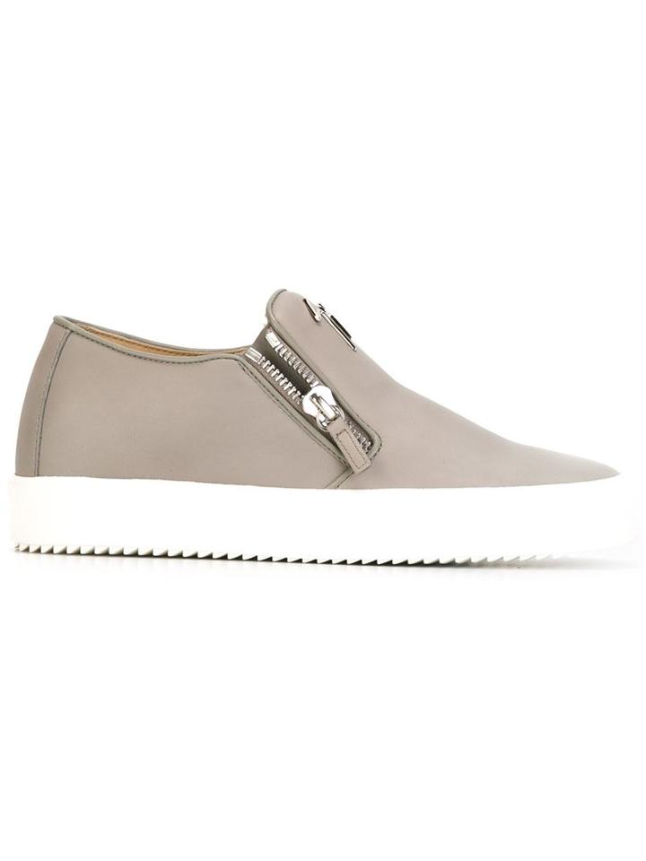 Giuseppe Zanotti Design Adam Slip-on Sneakers, Men's, Size: 40, Grey, Rubber/leather