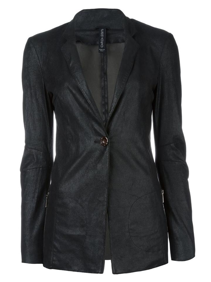 Giorgio Brato Leather Blazer, Women's, Size: 40, Black, Leather
