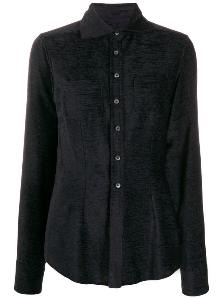 Romeo Gigli Pre-owned 1990's Textured Slim Shirt - Blue
