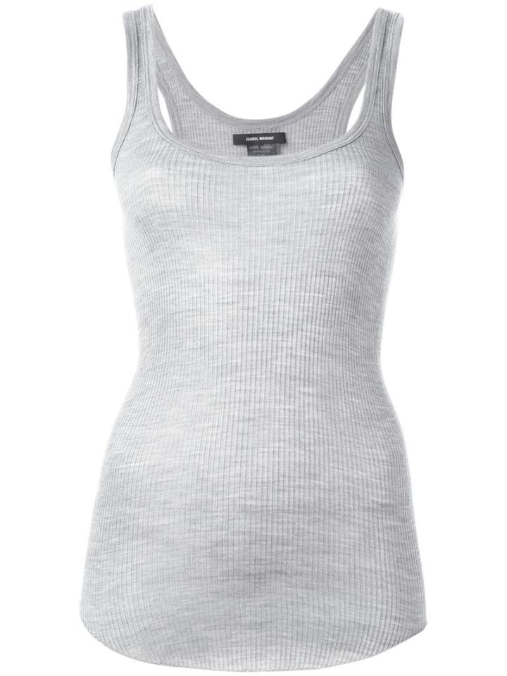 Isabel Marant - 'mae' Ribbed Vest - Women - Silk - L, Grey, Silk
