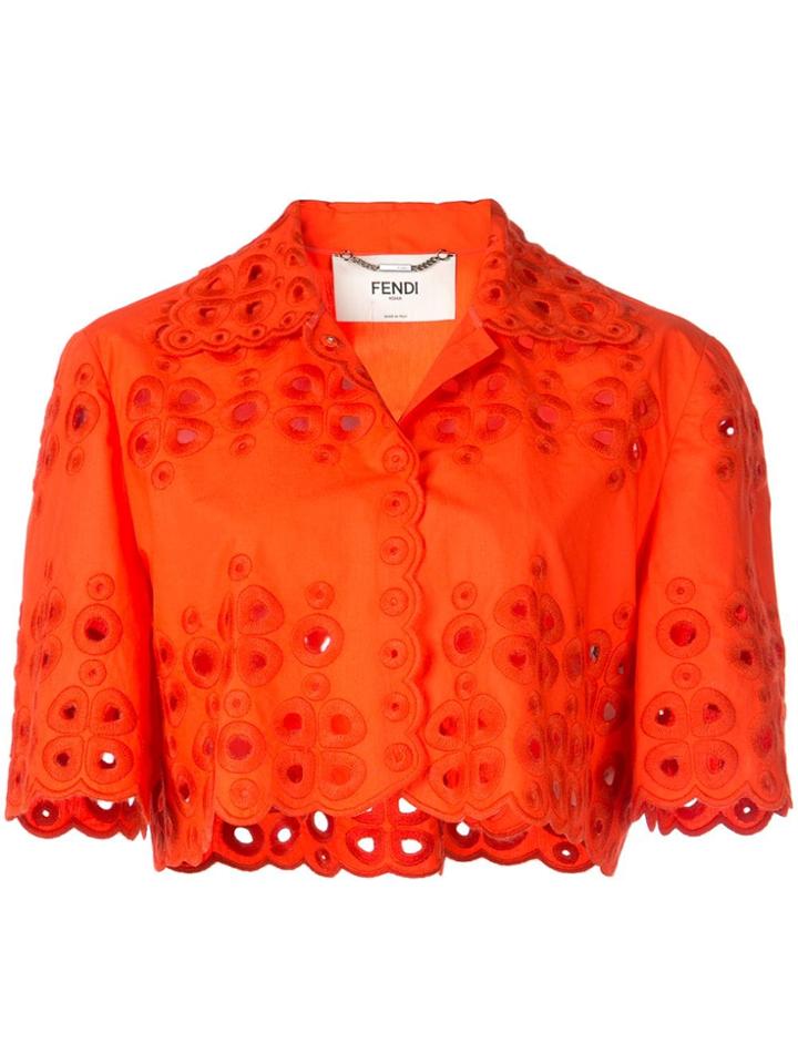 Fendi Bahamas Cropped Jacket - Orange