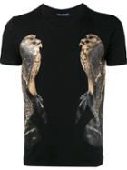 Neil Barrett Bird Print T-shirt, Men's, Size: Large, Black, Cotton