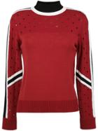 Nk High Neck Knit Blouse - Red