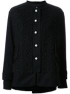 Muveil Textured Collarless Jacket, Women's, Size: 36, Black, Acrylic/nylon/polyester/wool