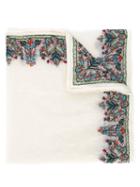 Faliero Sarti Fiorellata Scarf, Women's, White, Polyester/wool/viscose