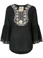 Figue Embroidered Blouse - Black