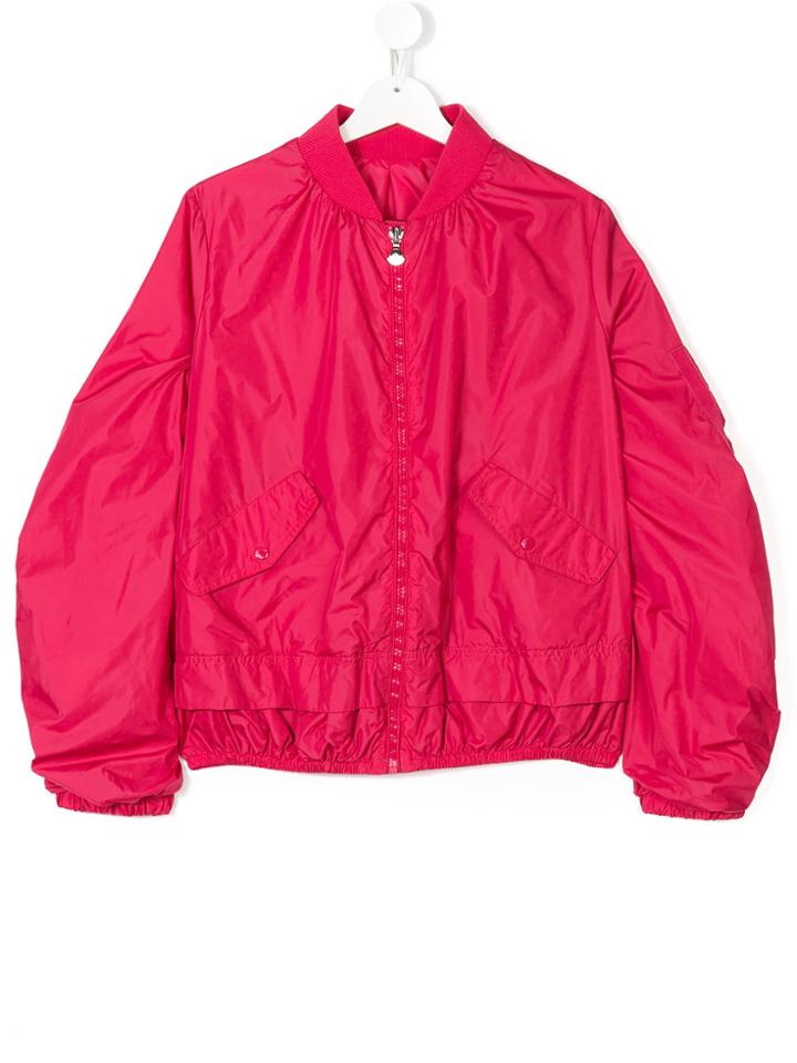 Moncler Kids Teen Double Waistband Bomber Jacket - Pink & Purple
