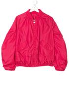 Moncler Kids Teen Double Waistband Bomber Jacket - Pink & Purple