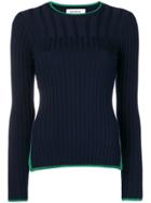 Enföld Ribbed Round Neck Jumper - Blue