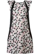 Giamba Fringed Cherry Jacquard Dress, Women's, Size: 42, White, Polyester/polyamide/acetate