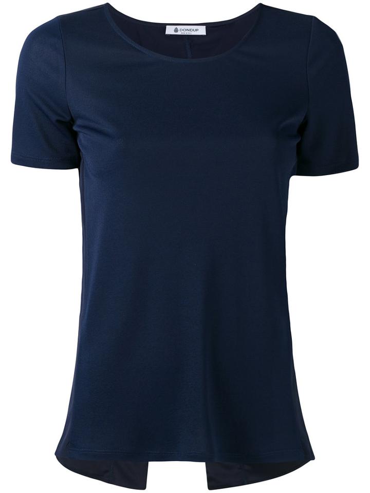 Dondup Crossed Slit Back T-shirt, Women's, Size: Medium, Blue, Viscose/polyamide