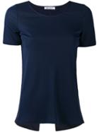 Dondup Crossed Slit Back T-shirt, Women's, Size: Medium, Blue, Viscose/polyamide