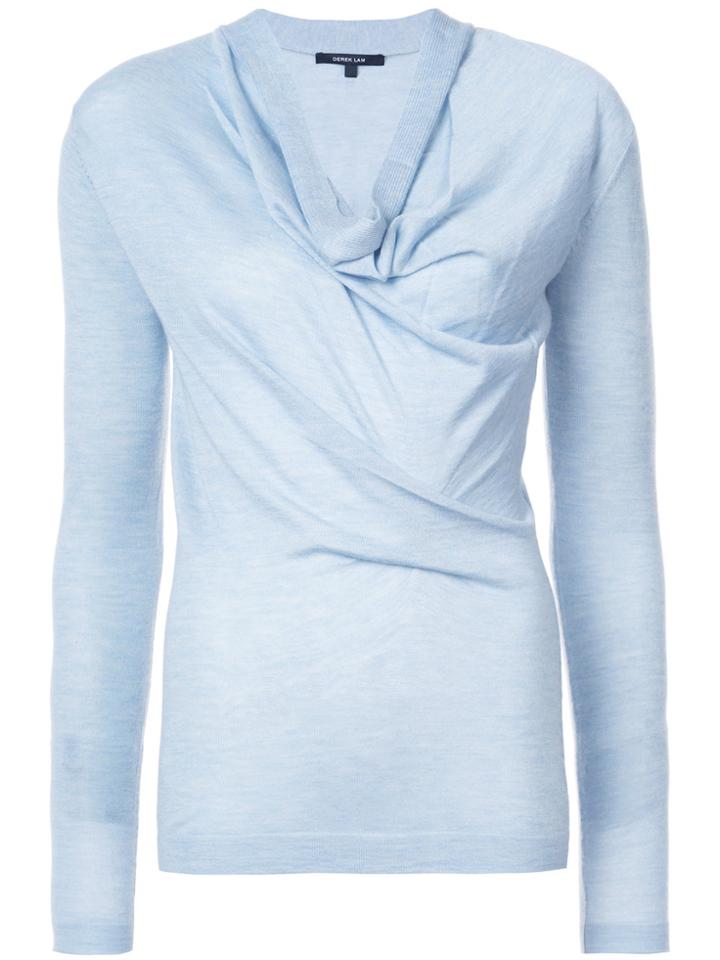 Derek Lam Drape Front Sweater - Blue