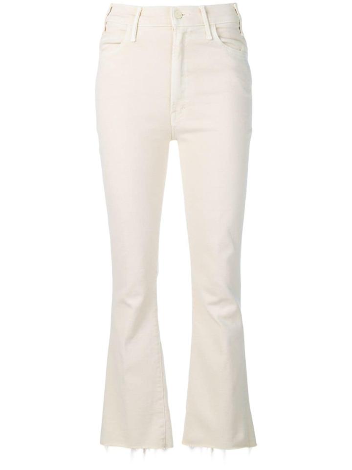Mother Cropped Bootcut Trousers - Neutrals