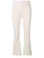 Mother Cropped Bootcut Trousers - Neutrals