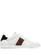 Fendi White Ff Motif Leather Low Top Sneakers