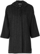 Fabiana Filippi - Hooded Pinstripe Jacket - Women - Polyester/viscose/merino/polybutylene Terephthalate (pbt) - S, Grey, Polyester/viscose/merino/polybutylene Terephthalate (pbt)