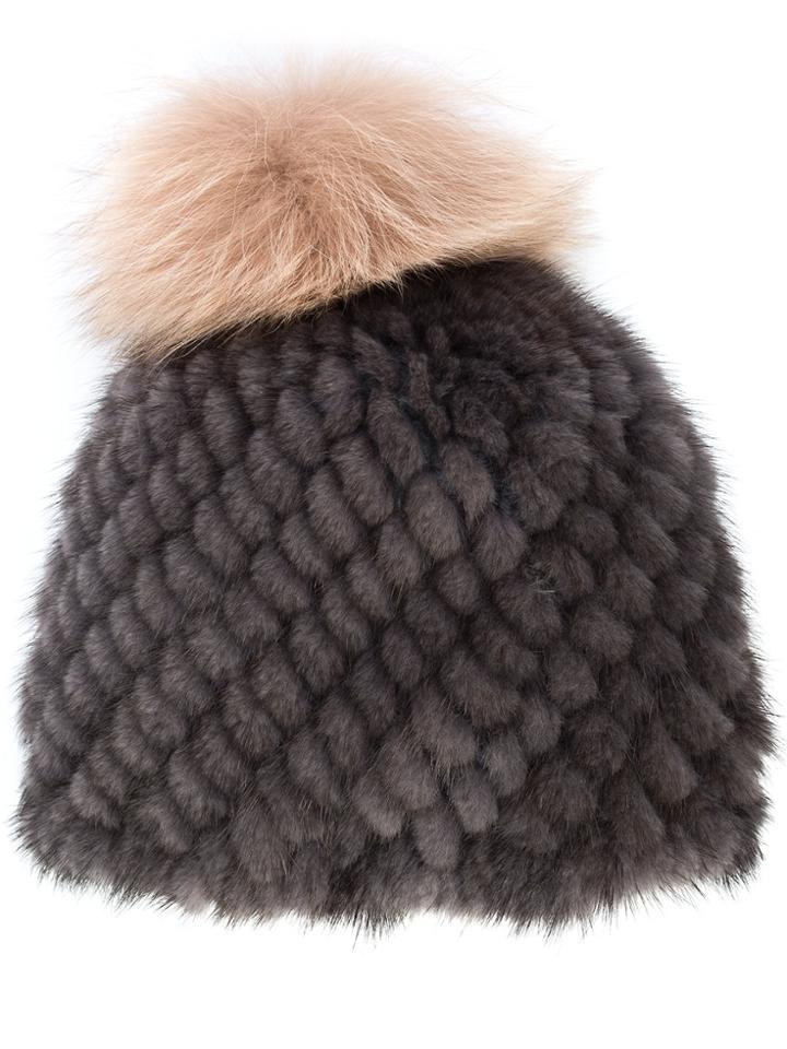 Jocelyn Pom Pom Beanie - Grey