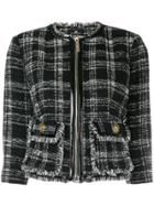 Elisabetta Franchi Checked Tweed Jacket - Black