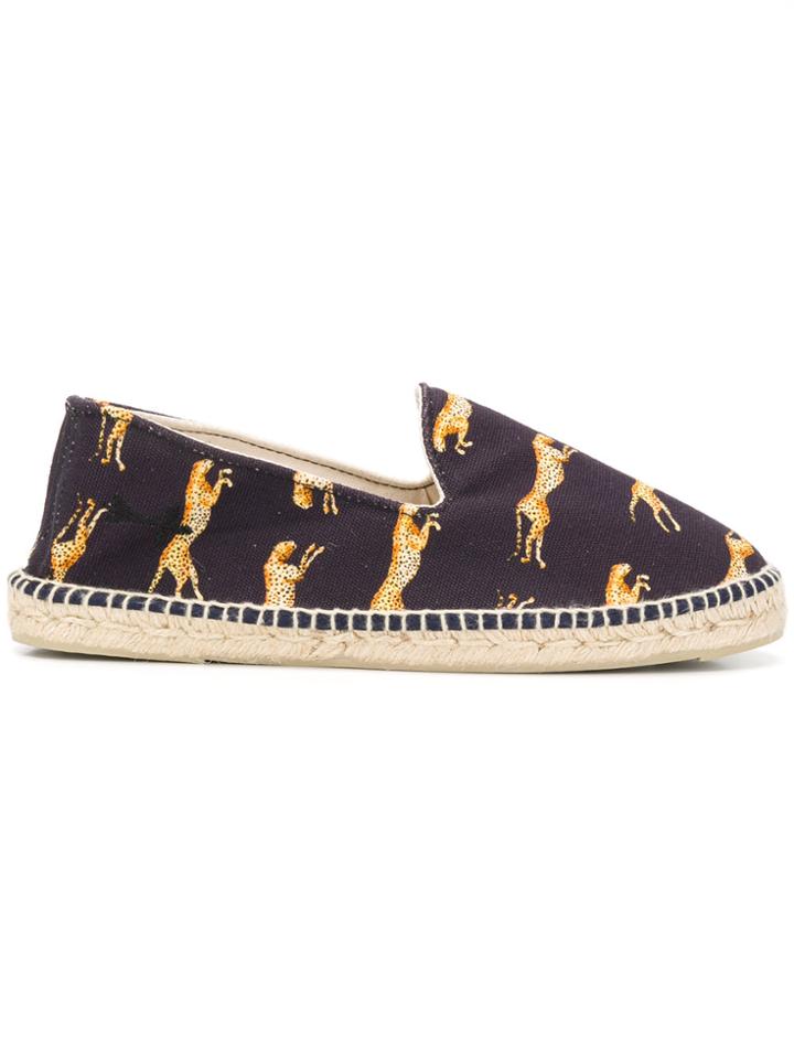 Manebi Cheetah Print Espadrilles - Blue
