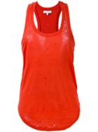 Iro Nibbled Racer Back Vest, Women's, Size: Medium, Red, Linen/flax