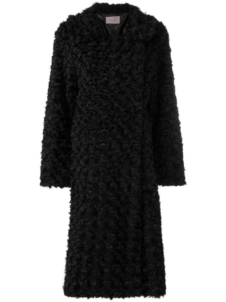 Christopher Kane Faux Fur Coat - Black