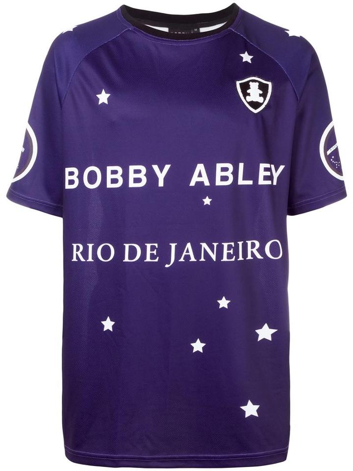Bobby Abley Logo Print T-shirt, Men's, Size: Large, Pink/purple, Polyester