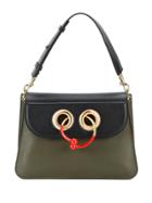 Jw Anderson Medium Bi-colour Pierce Bag With Gold And Red Hoop - Green