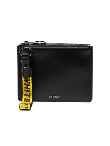 Off-white Black Double Flat Leather Pouch