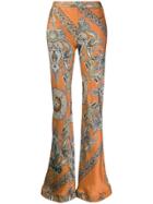 Chloé Paisley Print Flared Trousers - Orange